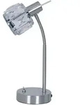 Tischleuchte Beistellleuchte Schreibtischlampe Kristall Glas silber E14 Flexo