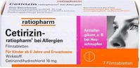 PZN-DE 02158136, Cetirizin-Ratiopharm bei Allergien 7 Filmtabletten - Bei Allergien,