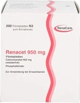 PZN-DE 04103381, Renacet 950 mg 200 Filmtabletten - Bei Calciummangel, Grundpreis: