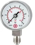 Riegler Standardmanometer, CrNi-Stahl, G 1/4 unten, 0 - 100,0 bar, &Oslash; 40
