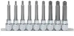 KS Tools 1/2 CHROMEplus RIBE-Bit-Stecknuss-Satz, lang, 9-tlg M5-M14, Bohrung