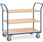 fetra Tischwagen, 3 Holz-Plattformen, Ladefl&auml;che 1000 x 600 mm, Schiebegriffe
