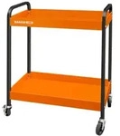 Bahco Rollwagen mit zwei Ablagen aus Aluminium, orange, 759 mm x 432 mm x 1025...
