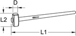KS Tools Vorschlaghammer mit Hickorystiel, 4000g