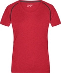 James & Nicholson Funktions-Shirt Damen JN495 Gr. M red-melange/titan