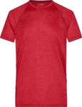 James & Nicholson Funktions-Shirt Herren JN496 Gr. S red-melange/titan