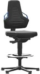 Bimos Arbeitsstuhl Nexxit3 mit Fu&szlig;ring Griff blau Sitzh&ouml;he 570-820mm