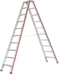Hymer Stufenstehleiter, beidseitig begehbar, 2x10 Stufen, L&auml;nge 2,54 m