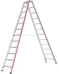 Hymer Stufenstehleiter, beidseitig begehbar, 2x12 Stufen, L&auml;nge 3,04 m