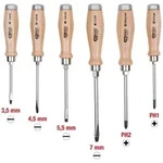 KS Tools ERGOTORQUE WOODmax Schlag-Schraubendreher-Satz, 6-tlg