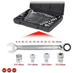 KS Tools GEARplus Ratschenringmaulschl&uuml;ssel-Satz, umschaltbar,16-tlg.