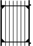 ALBERTS Einzeltor Chaussee, Alu,matt schw.Kst.b., lichte Breite 965 mm, H&ouml;he...