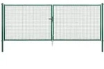 ALBERTS Wellengitter-Doppeltor, zinkp.gr&uuml;n Kst.b., B Mitte-Mitte Pf.4004mm, H1500mm