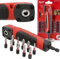 Milwaukee SHOCKWAVE Winkelschraubvorsatz, 1/4 Aufnahme inkl. 10 Bits