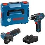 Bosch Profi Set 12V: GSR 12V-15, GWS 12V-76, 2x Akku 2 Ah, Schnellladeger&auml;t, L-BOXX