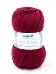 Gr&uuml;ndl Wolle Hot Socks uni 50 g bordeaux