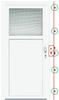 Panto Nebeneingangstür Kunststoff K504-88 88 x 198 cm DIN links weiß