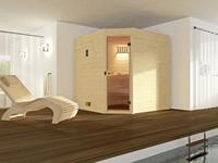 Weka Massivholz-Sauna Valida Eck 1 .8 GT mit Sicherheitsglast&uuml;r