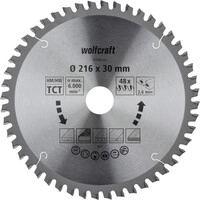 Wolfcraft Kreiss&auml;geblatt &Oslash; 216 mm Bohrung &Oslash; 30 mm 48 Z&auml;hne