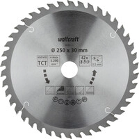 Wolfcraft Kreiss&auml;geblatt &Oslash; 250 mm Bohrung &Oslash; 30 mm 42 Z&auml;hne
