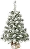 Everlands Mini Weihnachtsbaum im Jutesack 60 cm gr&uuml;n wei&szlig;