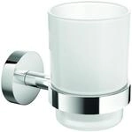 tesa Smooz Zahnputzbecher zum H&auml;ngen chrom satiniertes Glas