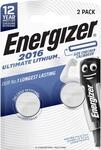Energizer Knopfzelle CR 2016 Ultimate Lithium, 3 V, 2er Pack