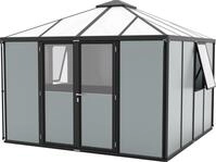 Vitavia Metallger&auml;tehaus Universum schwarz mit Bodenplatte 317 x 321 cm