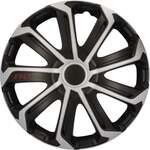 Cartrend Radzierblende EVO 40 cm (16 Zoll) silber schwarz 4 st&uuml;ck