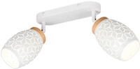 Trio LED-Deckenlampe 2er Spot Bidar 27 x 28 cm wei&szlig; matt/natur