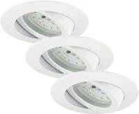 Briloner 3er Set LED Einbauleuchten Attach wei&szlig; &Oslash; 8,2 cm