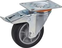 Ger&auml;te-Lenkrolle mit Totalfeststeller 100 x 30 mm Tragkr. 70 kg