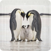 Kleine Wolke Duscheinlage Jacksons mit Pinguinen wei&szlig; schwarz PVC 55 x 55 cm