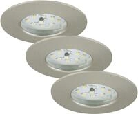 Briloner 3er Set LED Einbauleuchten Attach nickel-matt &Oslash; 7,5 cm