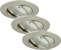Briloner LED Einbauleuchten Attach 3er Pack, 5,5 W, warmwei&szlig; matt-nickel
