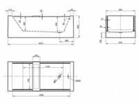 Ottofond Freistehende Badewanne Pure 181 x 81 x 43 cm, weiß