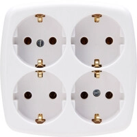 Kopp 4-fach Steckdose ohne Kabel Athenis wei&szlig; 121001009