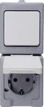 Kopp Steckdose-Wechselschalter Standard grau 130148003