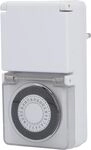 Tageszeitschaltuhr analog, mini, f&uuml;r au&szlig;en, IP44, wei&szlig;