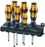 Wera Schraubendreher-Satz 932/6 Kraftform Schraubmei&szlig;el + Rack 6-teilig