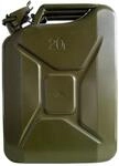 Unitec Benzinkanister 20 Liter Stahlblech olivgr&uuml;n