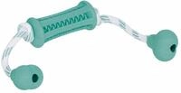 Nobby Vollgummi Stick mit Seil DENTAL LINE zweifarbig 37 x 9 cm