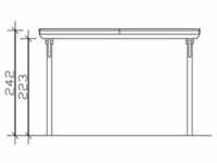 SKAN HOLZ Carport Emsland 404 x 846 cm mit EPDM-Dach, lasiert in Weiß