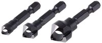 Wolfcraft Querlochsenker-Set WS Sechskant-Schaft 3-teilig &Oslash; 8, 12, 16 mm