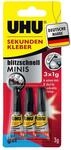 UHU Sekundenkleber blitzschnell Minis 3 g (3 x 1 g), gel