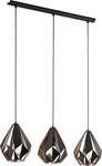 Eglo 3er Pendelleuchte Carlton 1 schwarz-kupfer 80,5 x 20,5 cm E27