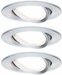 Paulmann LED Einbauleuchte Nova Coin 3er Set &Oslash; 8,4 cm schwenkbar dimmbar