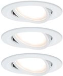 Paulmann LED Einbauleuchte Nova Coin 3er Set wei&szlig; 8,4 cm dimmbar warmwei&szlig;