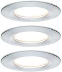 Paulmann LED Einbauleuchte Nova Coin 3er Set alu &Oslash; 7,8 cm starr warmwei&szlig;