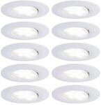 Paulmann LED-Einbauleuchte Calla &Oslash; 9 cm neutralwei&szlig; wei&szlig; matt 10er Set